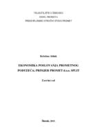 Ekonomika poslovanja prometnog poduzeća; primjer Promet d.o.o. Split