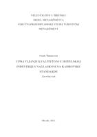 Upravljanje kvalitetom u hotelskoj industriji s naglaskom na kadrovske standarde