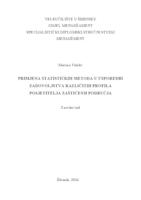 PRIMJENA STATISTIČKIH METODA U USPOREDBI ZADOVOLJSTVA RAZLIČITIH PROFILA POSJETITELJA ZAŠTIĆENIH PODRUČJA