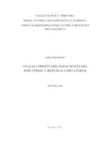 prikaz prve stranice dokumenta Analiza profitabilnosti hotelske industrije u Republici Hrvatskoj